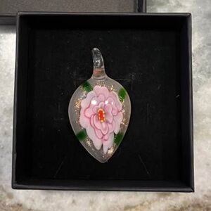 Glass flower pendant